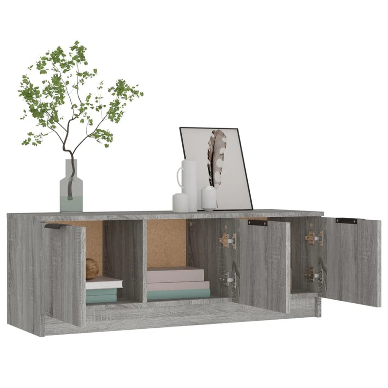 Meuble TV Sonoma Gris 102x35x36,5 cm bois