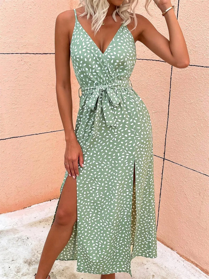 Robe longue d'été à imprimé floral pour femme