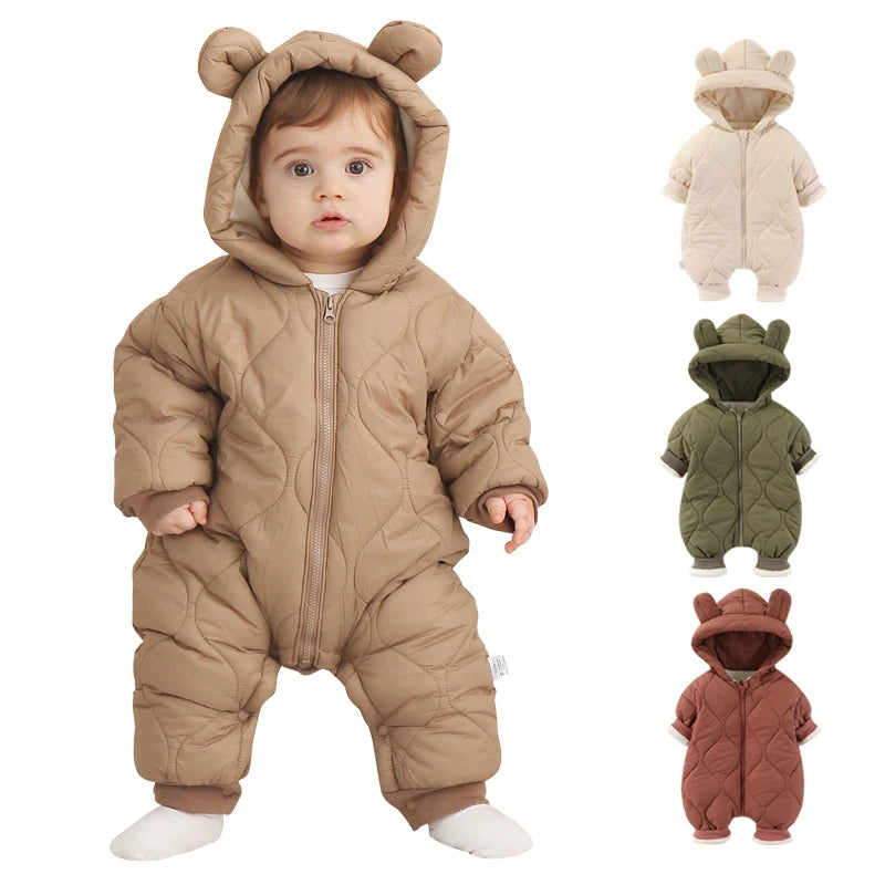 Combinaison bébé en peluche et coton épais