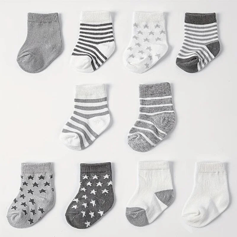 Lot de 5 paires de chaussettes pour bébé à rayures