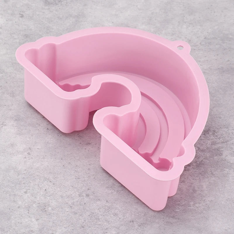 Moule à gâteau en silicone arc-en-ciel