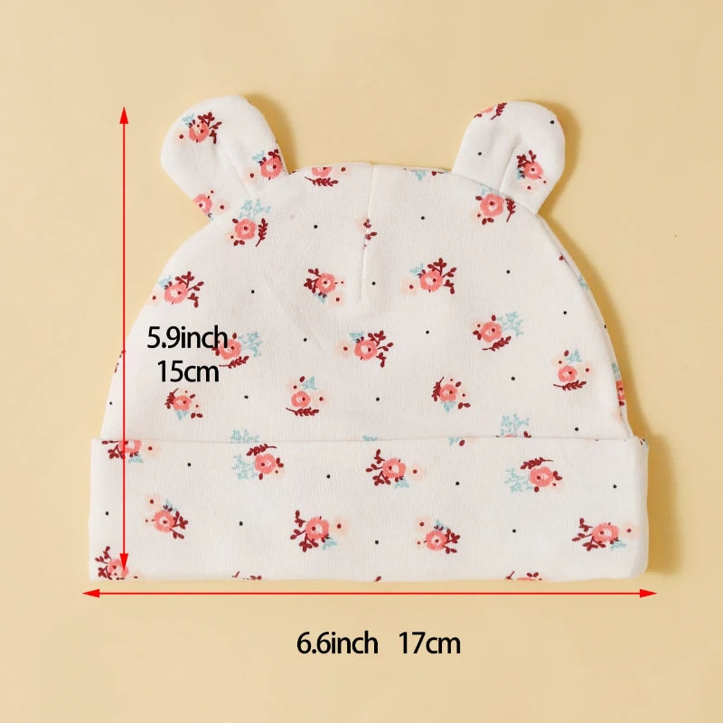 Bonnet pour bébé en trois pièces 100 % coton