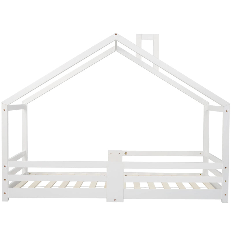 Lit cabane pour enfant 90 x 200 cm, sans matelas blanc