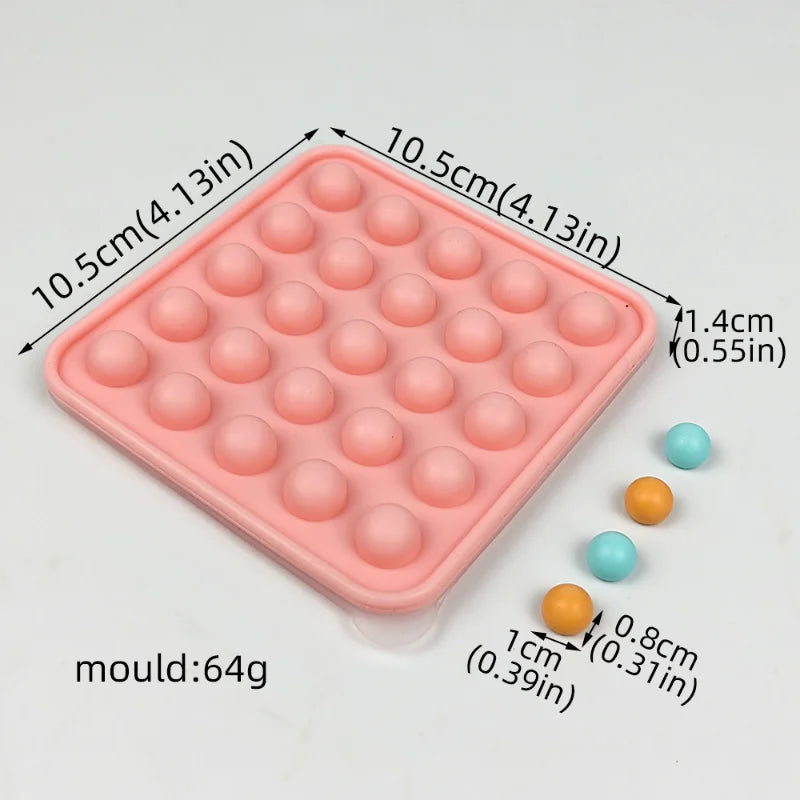 Moule en silicone rond poreux pour bonbons et chocolat avec couvercle