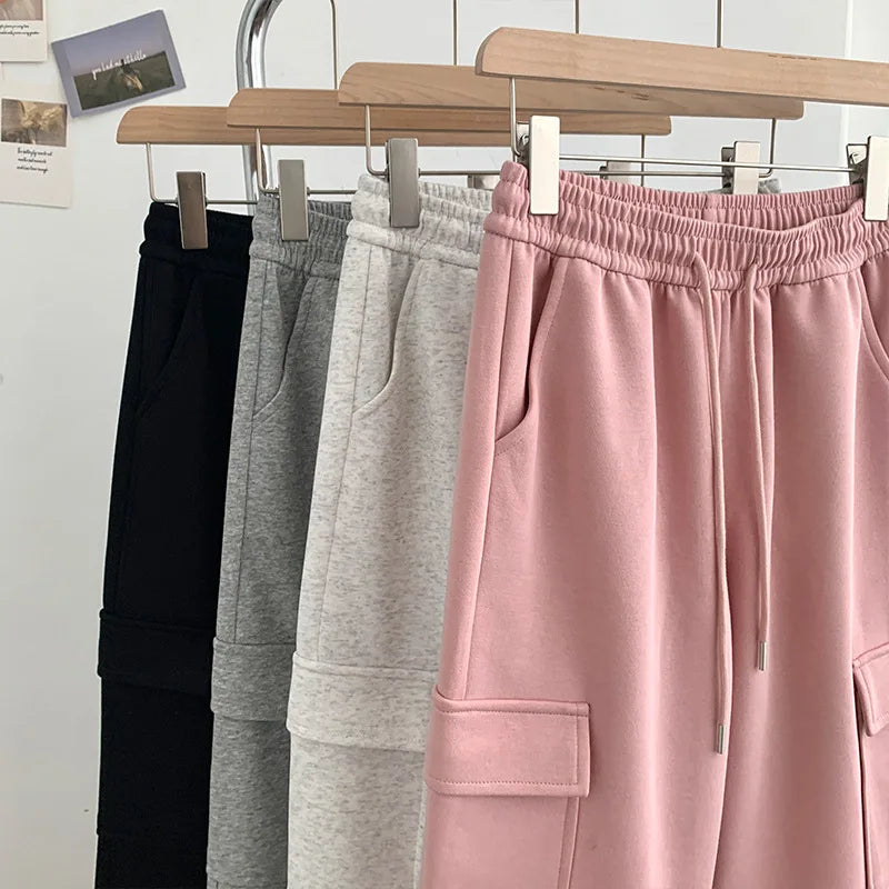 Pantalon de survêtement cargo en coton pour femme