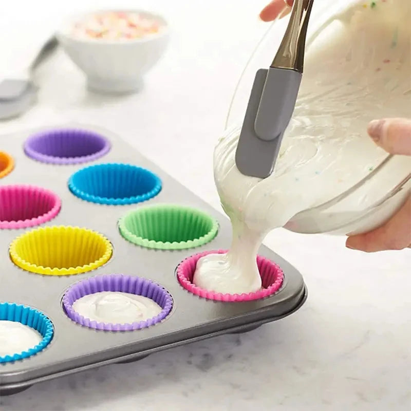 Moule à gâteau en silicone rond pour muffins et cupcakes