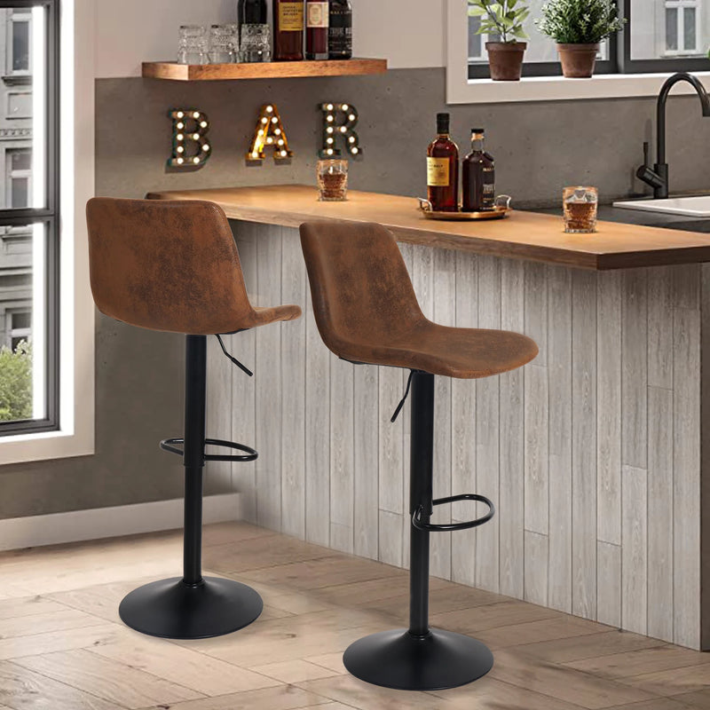 Lot de 2 tabourets de bar pivotants avec dossier