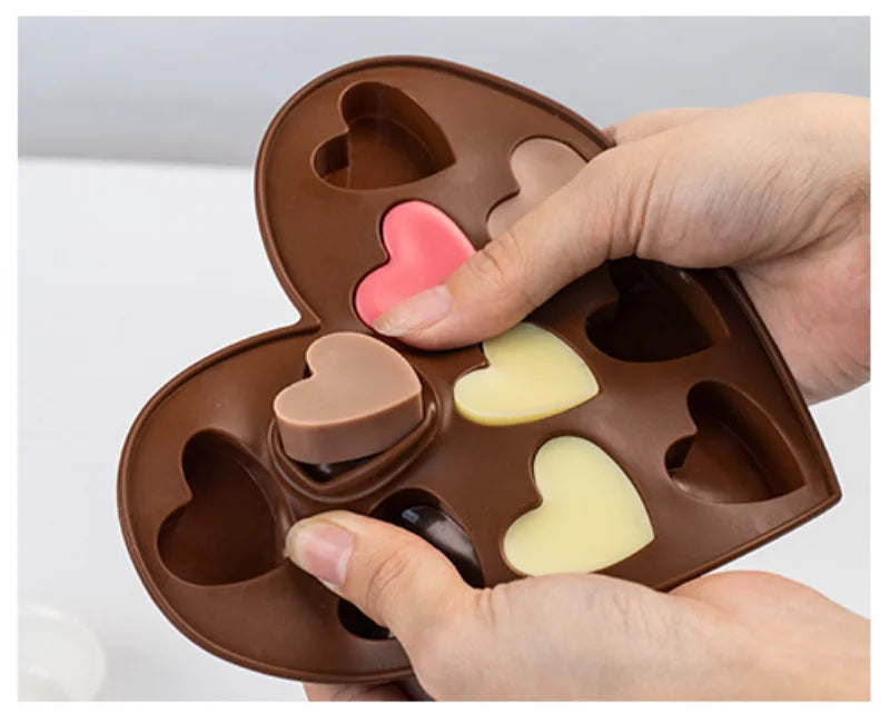 Moule à chocolat en silicone multi-tailles en forme de cœur