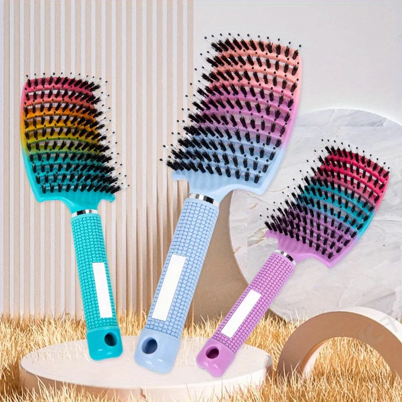 Brosse démêlante à cheveux évidée pour le massage du cuir chevel