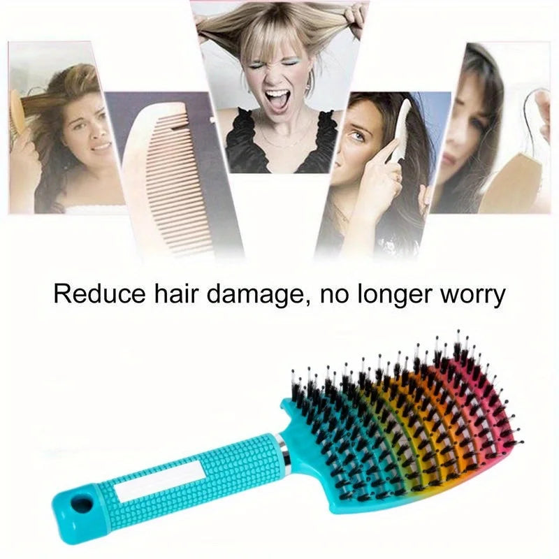 Brosse démêlante à cheveux évidée pour le massage du cuir chevel